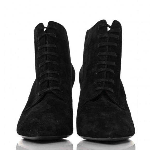 Saint Laurent Kiki Suede Lace Up Boots - Picture 3 of 8